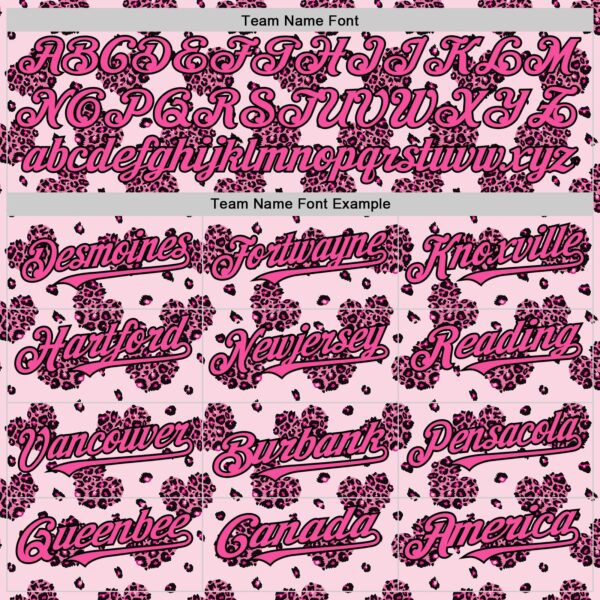 Custom Pink Black Valentine's Day Love Heart Authentic Baseball Jersey