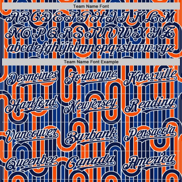 Custom Blue Navy Orange-White Valentine's Day Line Authentic Baseball Jersey