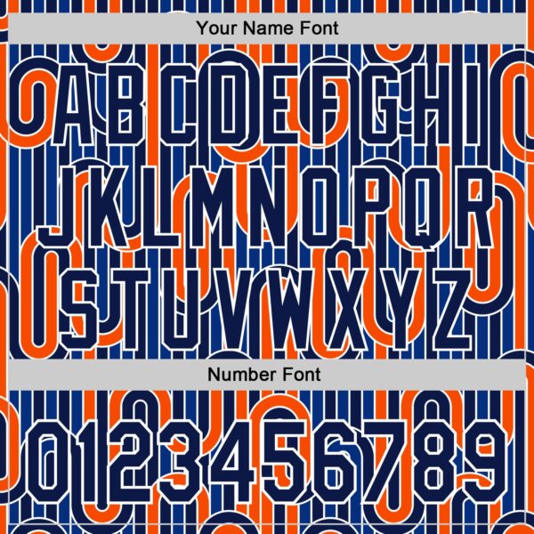 Custom Blue Navy Orange-White Valentine's Day Line Authentic Baseball Jersey