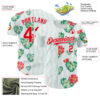 Custom White Fire Red-Green Valentine's Day Love Heart Authentic Baseball Jersey