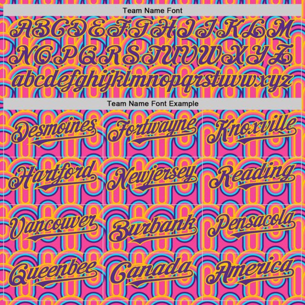 Custom Pink Purple-Yellow Valentine's Day Line Authentic Baseball Jersey