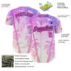 Custom Pink Dark Purple-White Valentine's Day Gradient Coconut Trees Authentic Baseball Jersey