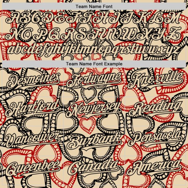 Custom City Cream Black Valentine's Day Love Heart Authentic Baseball Jersey