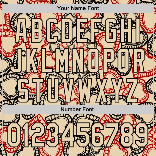 Custom City Cream Black Valentine's Day Love Heart Authentic Baseball Jersey