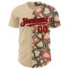 Custom City Cream Red-Black Valentine's Day Love Heart Authentic Baseball Jersey
