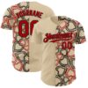 Custom City Cream Red-Black Valentine's Day Love Heart Authentic Baseball Jersey