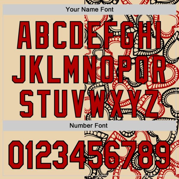 Custom City Cream Red-Black Valentine's Day Love Heart Authentic Baseball Jersey