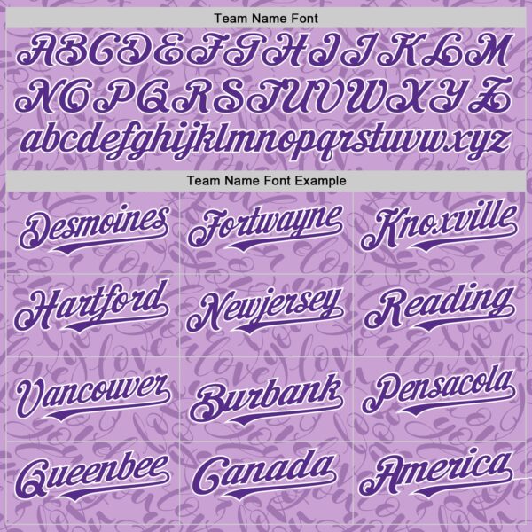 Custom Light Purple Purple-White Valentine's Day Love Authentic Baseball Jersey