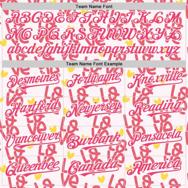 Custom Light Pink Neon Pink-White Valentine's Day Love Heart Authentic Baseball Jersey