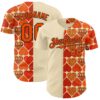 Custom Orange Cream-Black Valentine's Day Love Heart Authentic Baseball Jersey