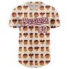 Custom Cream Light Pink-Brown Valentine's Day Love Heart Authentic Baseball Jersey