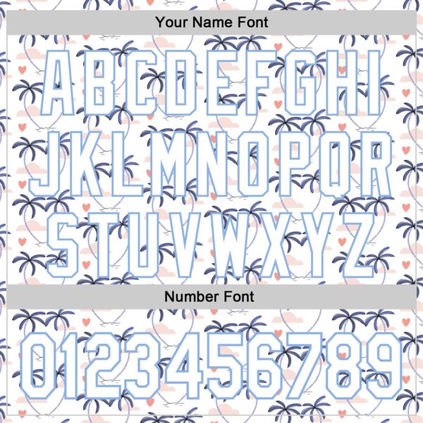 Custom White Light Blue Valentine's Day Love Heart Authentic Baseball Jersey