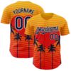 Custom Yellow Navy Orange-Cream Valentine's Day Gradient Coconut Trees Authentic Baseball Jersey