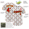 Custom White Fire Red Black-Neon Green Valentine's Day Love Heart Authentic Baseball Jersey