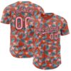 Custom Orange Medium Pink-Black Valentine's Day Love Heart Authentic Baseball Jersey