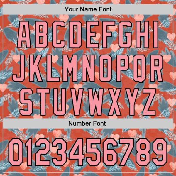 Custom Orange Medium Pink-Black Valentine's Day Love Heart Authentic Baseball Jersey