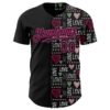 Custom Black Hot Pink Valentine's Day Love Heart Authentic Baseball Jersey