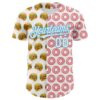Custom White Sky Blue Valentine's Day Donut Meets Hamburger Authentic Baseball Jersey