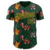 Custom Green Yellow Valentine's Day Love Heart Authentic Baseball Jersey