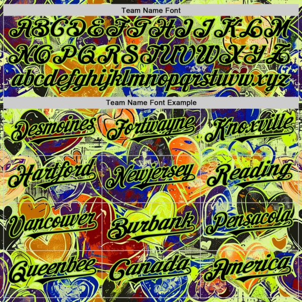 Custom Black Neon Green Valentine's Day Love Heart Authentic Baseball Jersey