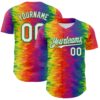 Custom Rainbow White-Grass Green Valentine's Day Gradient Pride Month Love Is Love Authentic Baseball Jersey
