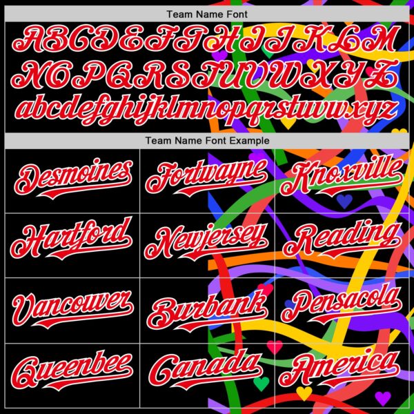 Custom Black Fire Red-White Valentine's Day Love Heart Pride Month Love Is Love Authentic Baseball Jersey