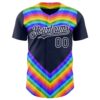 Custom Navy White Valentine's Day Love Heart Pride Month Love Is Love Authentic Baseball Jersey