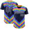 Custom Navy White Valentine's Day Love Heart Pride Month Love Is Love Authentic Baseball Jersey