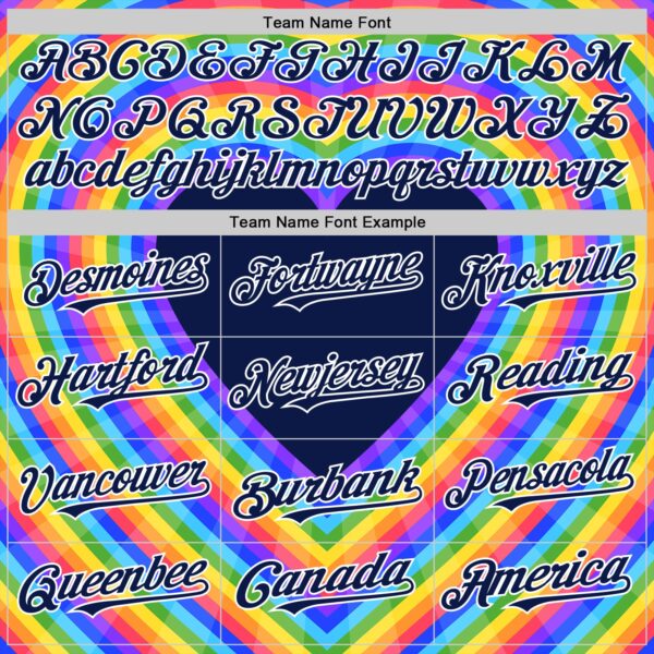 Custom Navy White Valentine's Day Love Heart Pride Month Love Is Love Authentic Baseball Jersey