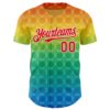 Custom Yellow Fire Red Green Blue-White Valentine's Day Pride Month Love Is Love Authentic Baseball Jersey