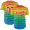 Custom Yellow Fire Red Green Blue-White Valentine's Day Pride Month Love Is Love Authentic Baseball Jersey