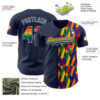 Custom Navy Rainbow-White Valentine's Day Pride Month Love Is Love Authentic Baseball Jersey