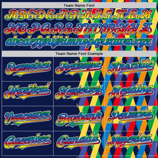 Custom Navy Rainbow-White Valentine's Day Pride Month Love Is Love Authentic Baseball Jersey