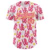 Custom Light Pink Neon Pink Yellow-White Valentine's Day Love Heart Authentic Baseball Jersey