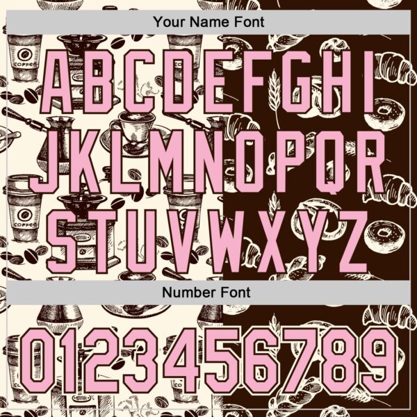 Custom Brown Light Pink-Cream Valentine's Day Bagel Meets Coffee Authentic Baseball Jersey