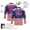 Custom White Red-Royal American Flag Hockey Lace Neck Jersey