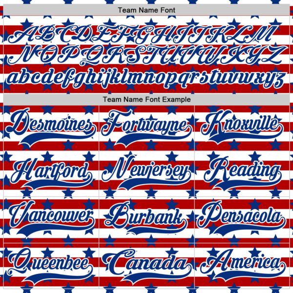 Custom White Royal-Red American Flag Hockey Lace Neck Jersey