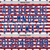Custom White Royal-Red American Flag Hockey Lace Neck Jersey
