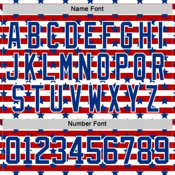 Custom White Royal-Red American Flag Hockey Lace Neck Jersey