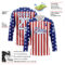 Custom White Red-Royal American Flag Hockey Lace Neck Jersey