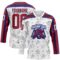 Custom White Red-Royal American Flag Hockey Lace Neck Jersey