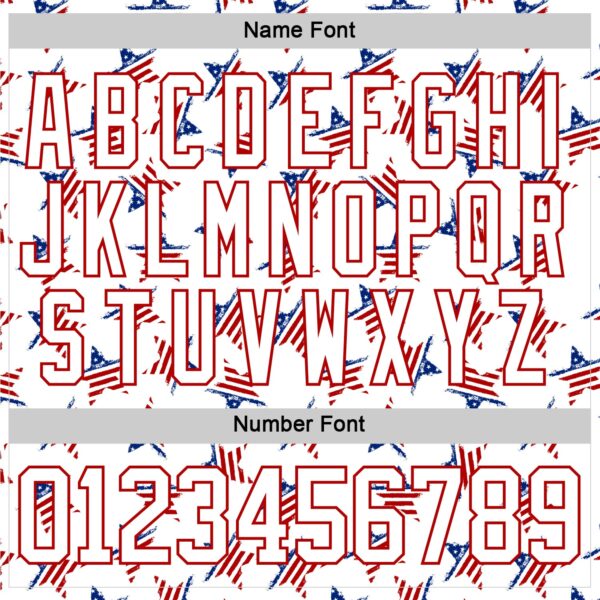 Custom White Royal-Red American Flag Hockey Lace Neck Jersey