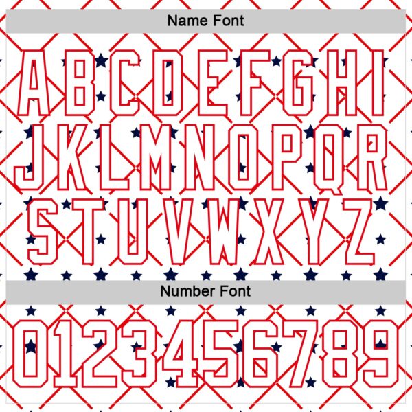 Custom White Navy-Fire Red American Flag Hockey Lace Neck Jersey