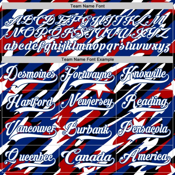 Custom Black White Red-Royal American Flag Hockey Lace Neck Jersey