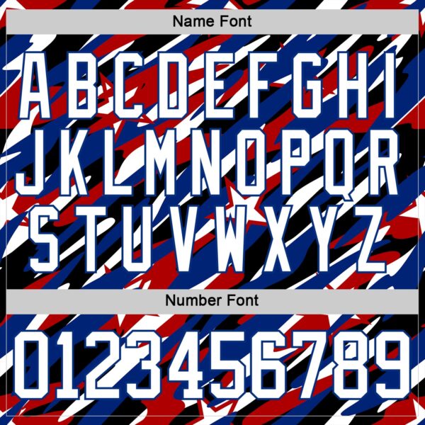 Custom Black White Red-Royal American Flag Hockey Lace Neck Jersey