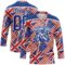 Custom Royal Red Cream-White American Flag Grunge Hockey Lace Neck Jersey