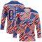 Custom Royal Red Cream-White American Flag Grunge Hockey Lace Neck Jersey