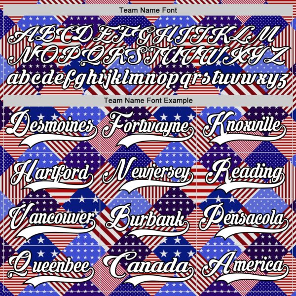 Custom White Royal Red-Black American Flag Hockey Lace Neck Jersey