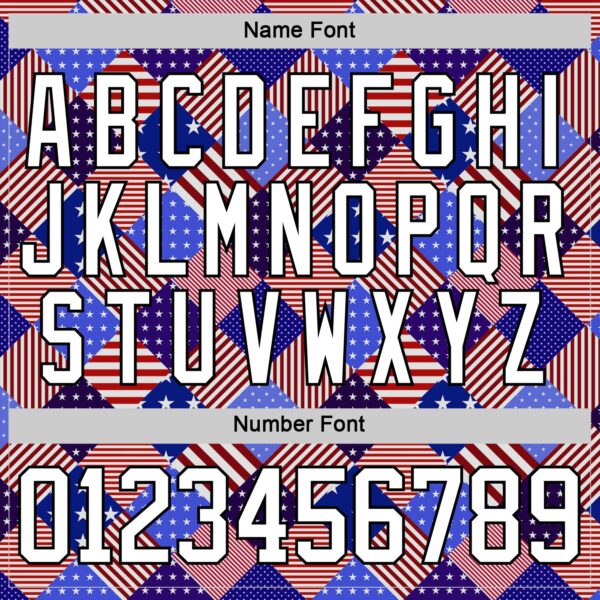 Custom White Royal Red-Black American Flag Hockey Lace Neck Jersey