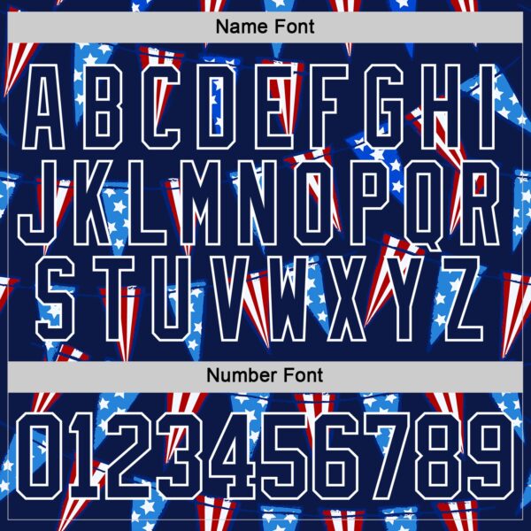 Custom Navy Red Royal-White American Flag Hockey Lace Neck Jersey